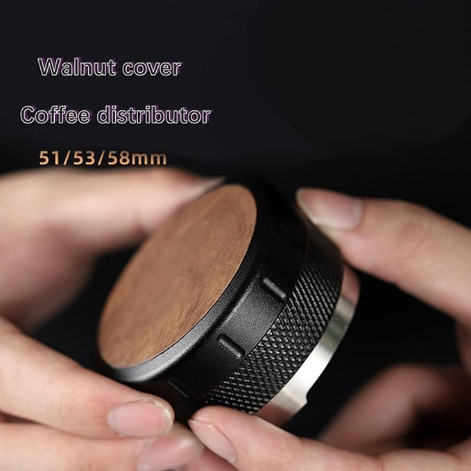 Barista Space - Distributor Tool Black with Wood