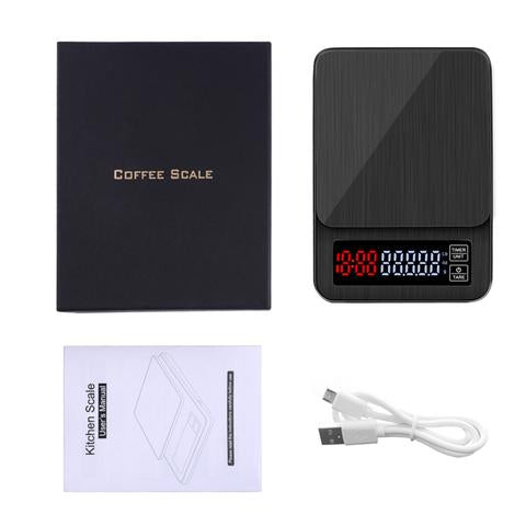 Barista Space Electronic 3Kg LCD Digital Drip Coffee Scale with Timer