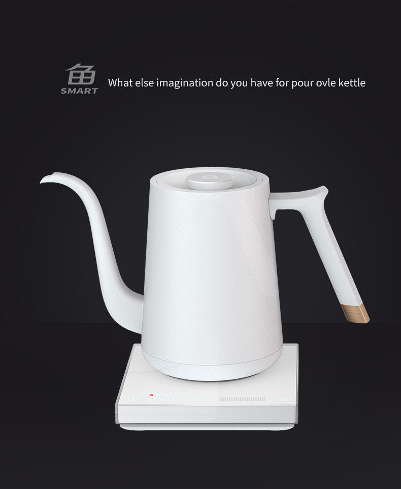 TIMEMORE Smart Mini Fish Electric Pour Over Kettle 600ml 220V Gooseneck  Variable Kettle Temperature Control Hand Brew Coffee Pot